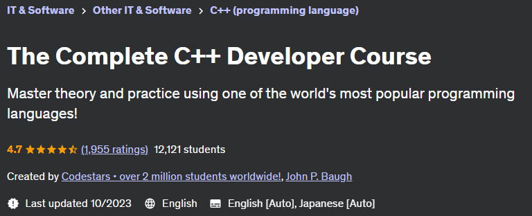 The Complete C++ Developer Course