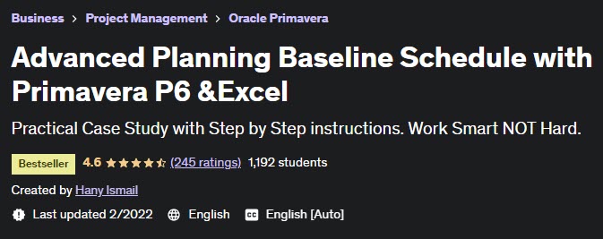 Advanced Planning Baseline Schedule with Primavera P6 & Excel