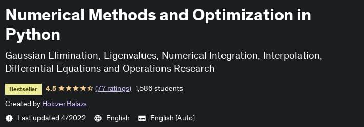 Numerical Methods and Optimization in Python