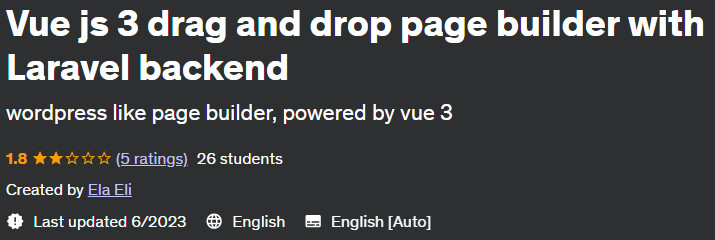 Vue js 3 drag and drop page builder with Laravel backend 