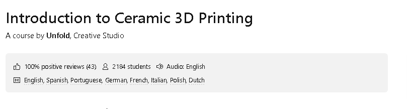 Introduction to Ceramic 3D Printing