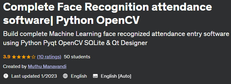 Complete Face Recognition attendance software  Python OpenCV