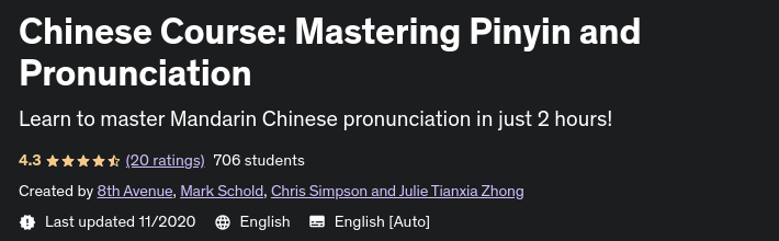 Chinese Course: Mastering Pinyin and Pronunciation