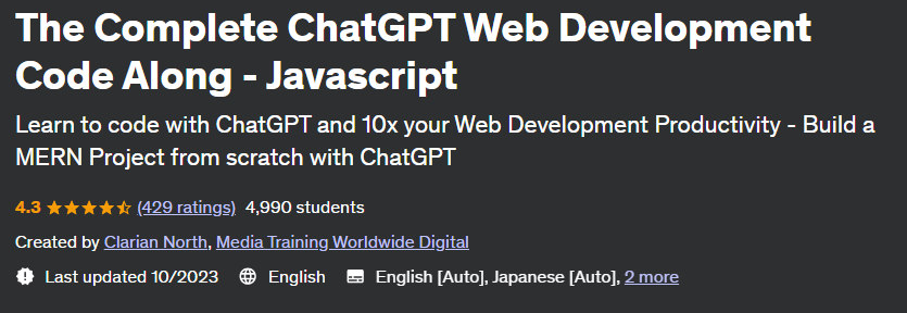 The Complete ChatGPT Web Development Code Along - Javascript 