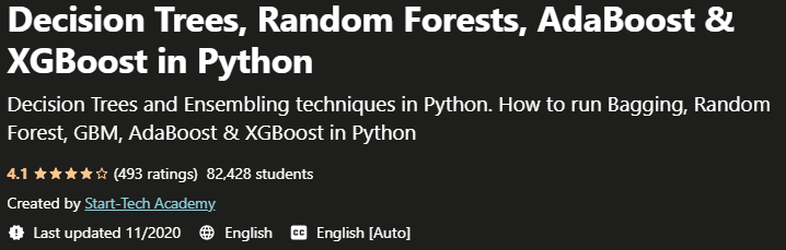 Decision Trees, Random Forests, AdaBoost & XGBoost in Python