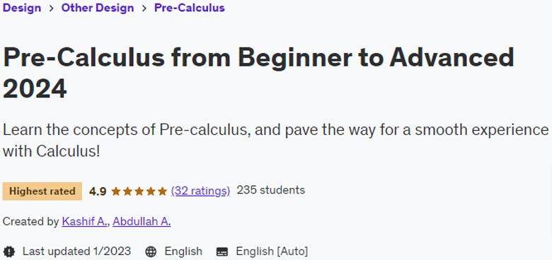 Pre-Calculus from Beginner to Advanced 2024