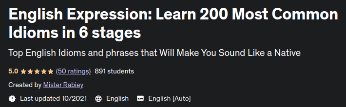 English Expression: Learn 200 Most Common Idioms in 6 stages