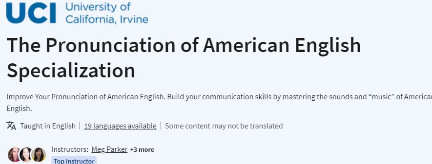 The Pronunciation of American English Specialization