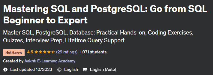 Mastering SQL and PostgreSQL_ Go from SQL Beginner to Expert