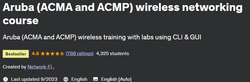 Aruba (ACMA and ACMP) wireless networking course