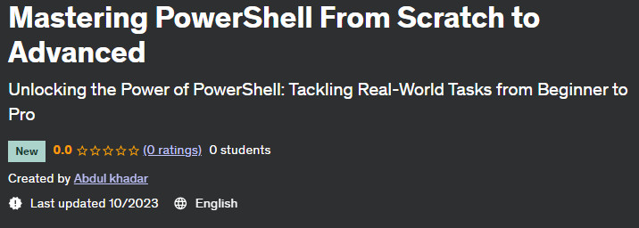 Mastering PowerShell From Scratch to Advanced 