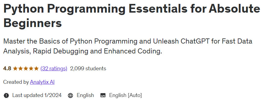 Python Programming Essentials for Absolute Beginners