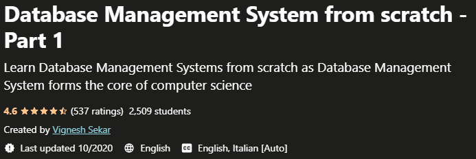 Database Management System from scratch Part 1