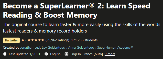 Become a SuperLearner® 2: Learn Speed ​​Reading & Boost Memory