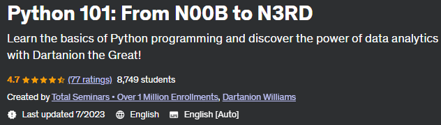 Python 101: From N00B to N3RD