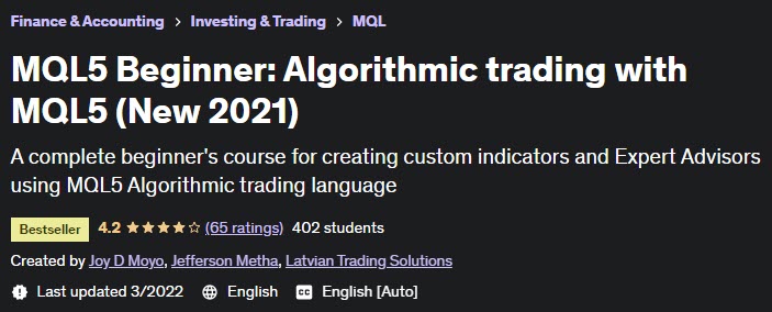 MQL5 Beginner: Algorithmic trading with MQL5 (New 2021)