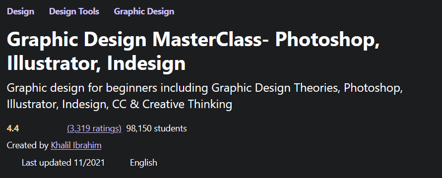 Graphic Design MasterClass - Photoshop, Illustrator, Indesign