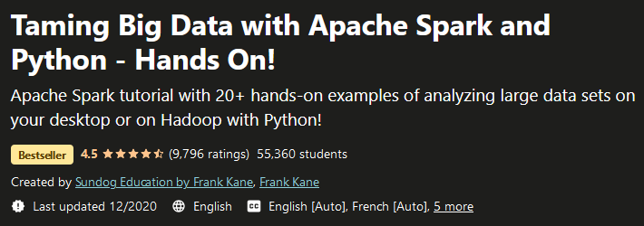 Taming Big Data with Apache Spark and Python - Hands On!