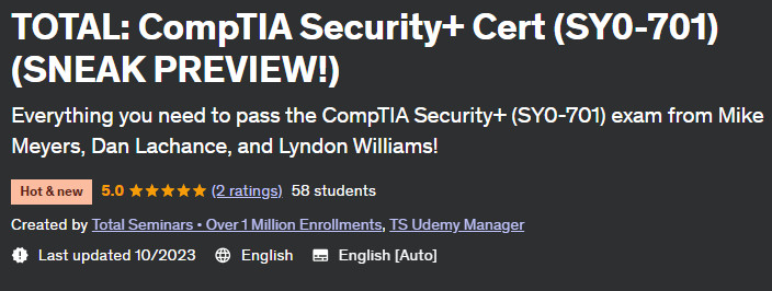 TOTAL: CompTIA Security+ Cert (SY0-701) (SNEAK PREVIEW!)