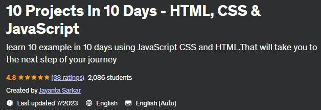 10 Projects In 10 Days - HTML, CSS & JavaScript