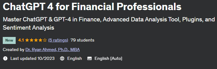 ChatGPT 4 for Financial Professionals