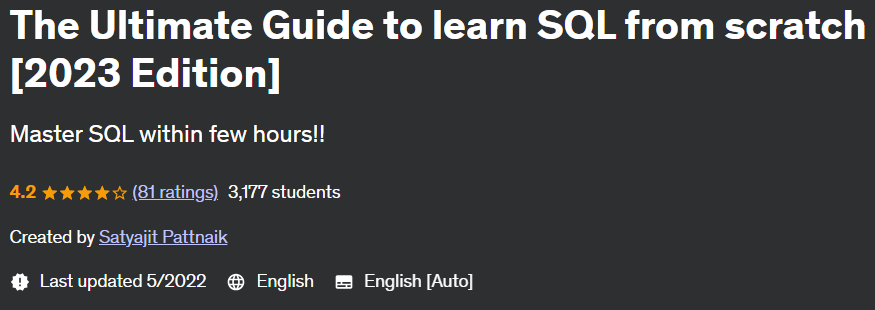 The Ultimate Guide to learn SQL from scratch (2023 Edition)