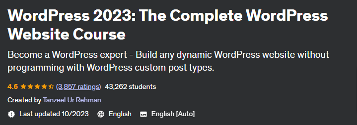 WordPress 2023: The Complete WordPress Website Course 