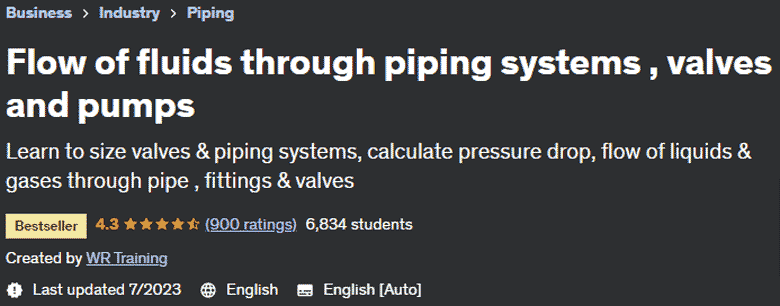 Flow of fluids through piping systems, valves and pumps