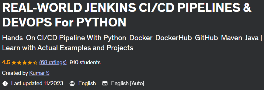 REAL-WORLD JENKINS CI/CD PIPELINES & DEVOPS FOR PYTHON