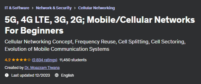 5G, 4G LTE, 3G, 2G;  Mobile/Cellular Networks For Beginners 