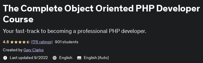 The Complete Object Oriented PHP Developer Course