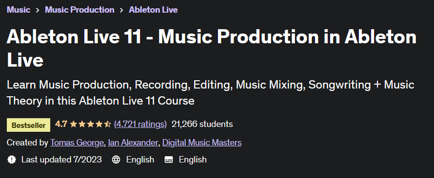 Ableton Live 11 - Music Production in Ableton Live