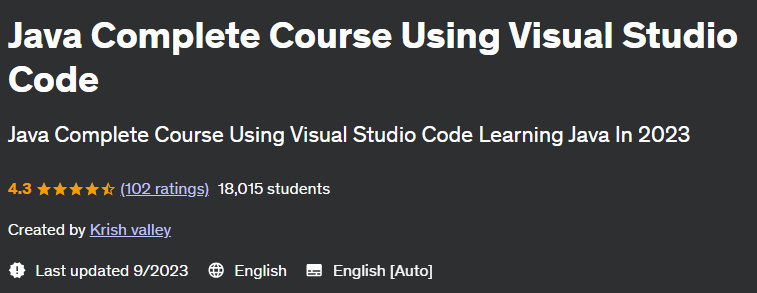 Java Complete Course Using Visual Studio Code