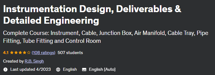 Instrumentation Design, Deliverables & Detailed Engineering