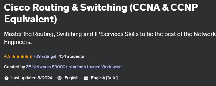 Cisco Routing & Switching (CCNA & CCNP Equivalent)