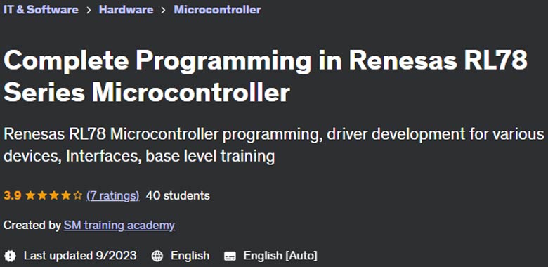 Complete Programming in Renesas RL78 Series Microcontroller