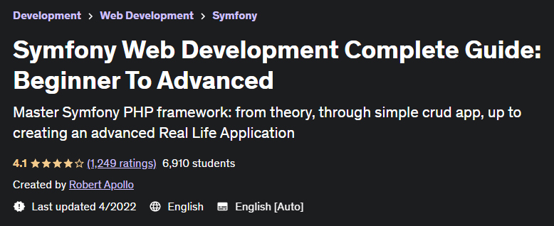 Symfony Web Development Complete Guide Beginner To Advanced