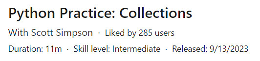 Python Practice: Collections