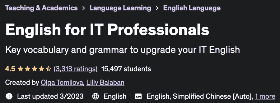 English for IT Professionals