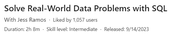 Solve Real-World Data Problems with SQL