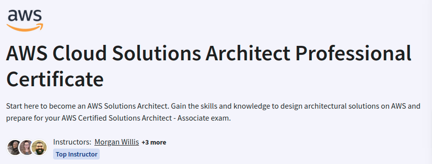 AWS Cloud Solutions Architect Professional Certificate