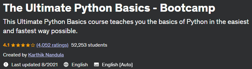 The Ultimate Python Basics - Bootcamp 