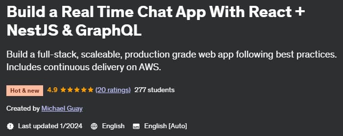 Build a Real Time Chat App With React + NestJS & GraphQL