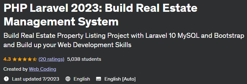 PHP Laravel 2023: Build Real Estate Management System 