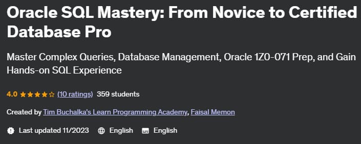 Oracle SQL Mastery_ From Novice to Certified Database Pro