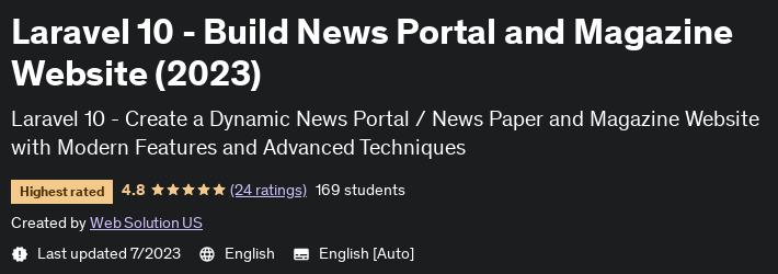 Laravel 10 - Build News Portal and Magazine Website (2023)