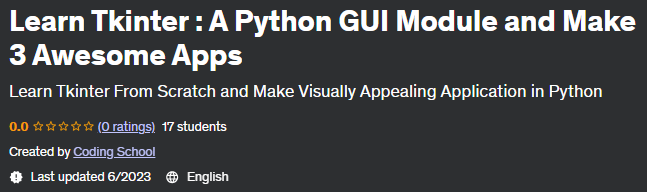 Learn Tkinter: A Python GUI Module and Make 3 Awesome Apps