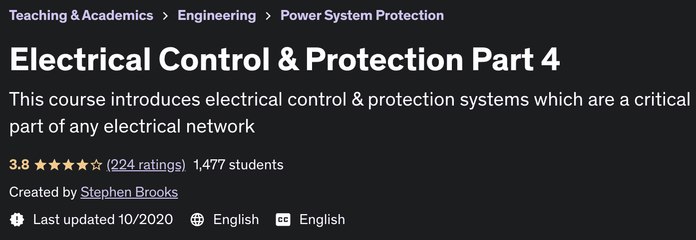 Electrical Control & Protection Part 4