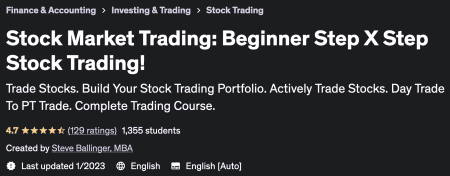 Stock Market Trading: Beginner Step X Step Stock Trading!