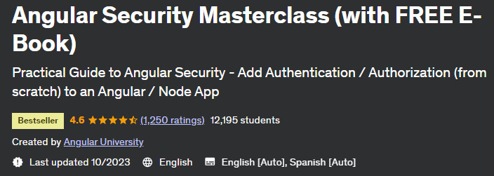 Angular Security Masterclass (with FREE E-Book)